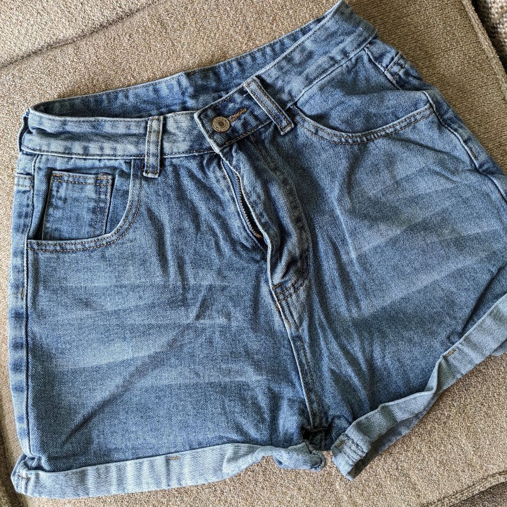 Blue Retro Jean Shorts - Size Small
